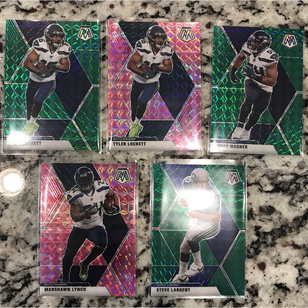 5 Seattle Seahawks Football Card Lot Mosaic Prizm Locket Wagner‎ Lynch Largent